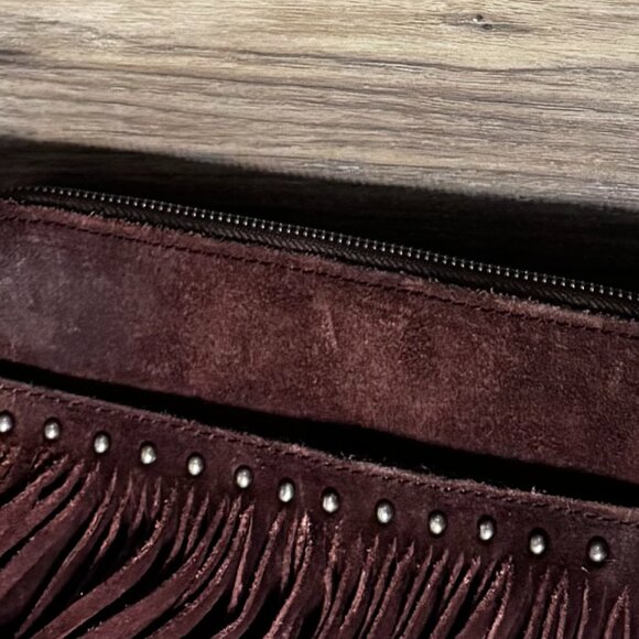 Patricia Nash Suede Leather Western Fringe Crossbody Festival Equestrian Cowgirl - Picture 6 of 17